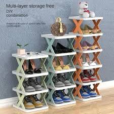 Stackable Shoe Rack – Space-Saving Plastic Shoe Organizer Cabinet for Entryway & Closet